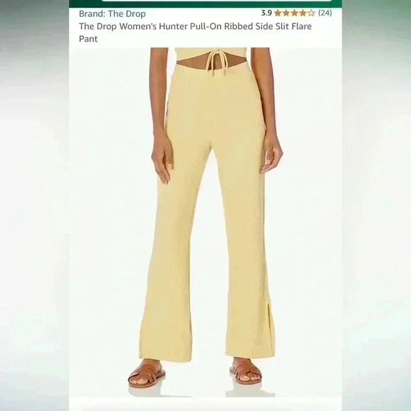 NWT Ribbed side slit flare pants - Picture 1 of 6